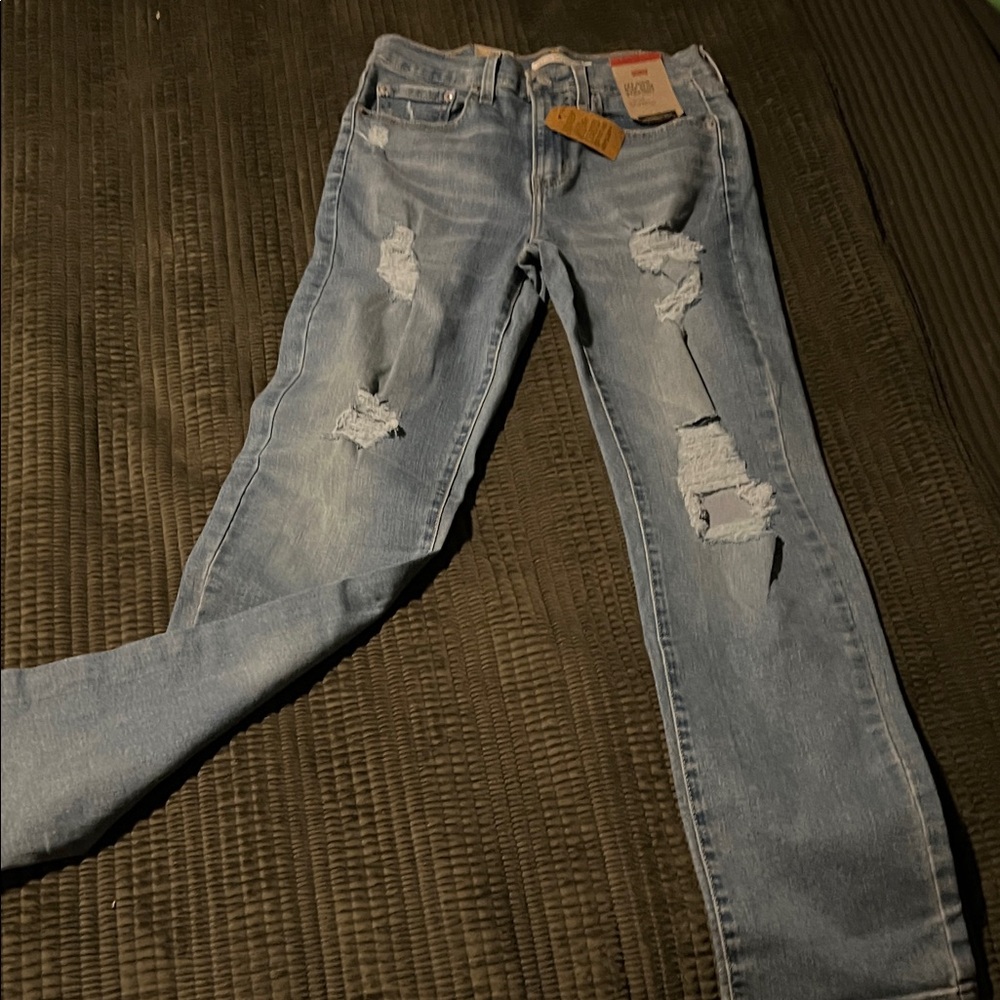 Levi's Light Blue Distressed Skinny Jeans